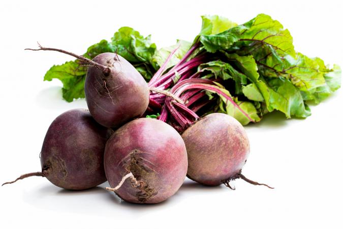 Bundle of beets with one stack on top
